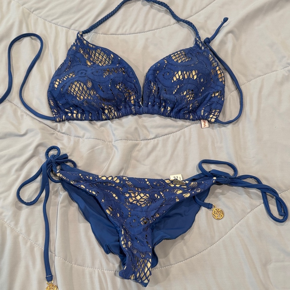 Luli Fama Blue Lace Bikini